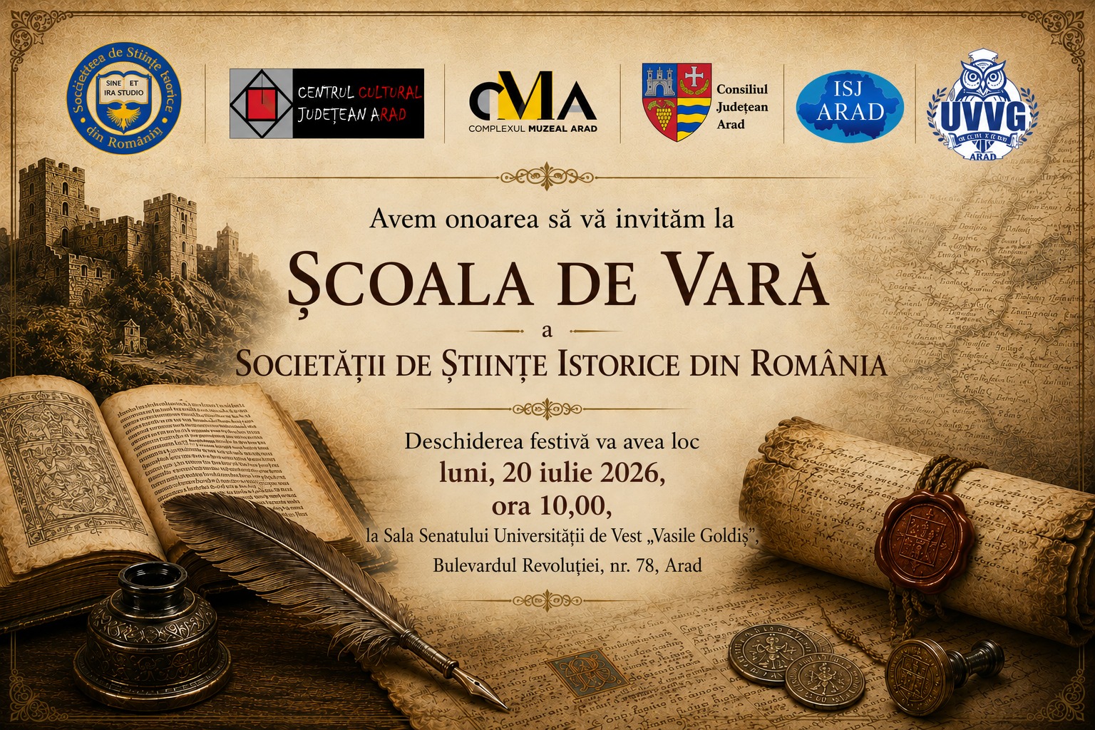 Aradul devine capitala istoriei. Specialiști din toată țara se reunesc la o școală de vară dedicată patrimoniului