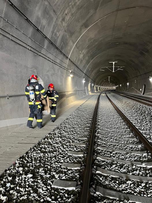 Exercițiu spectaculos al pompierilor arădeni într-un tunel feroviar. Scenariu cu tren deraiat și mecanic rănit