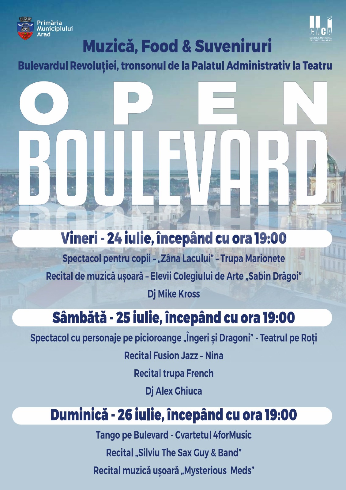 Open Boulevard revine în centrul Aradului cu ultima ediție din acest an