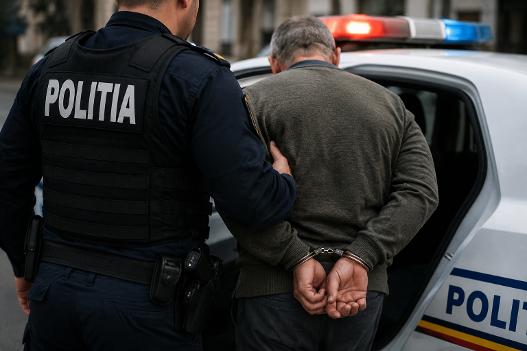 Bărbat reținut după ce a amenințat cu sabia ocupanții unui autoturism și a distrus mașina
